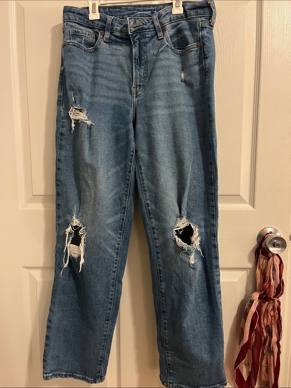 Old Navy Blue Distressed High-Rise Jeans